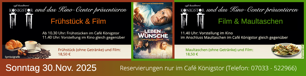 Frühstück & Film/Film & Maultaschen, 30. November 2025, Kino-Center Weil der Stadt, Das Leben der Wünsche